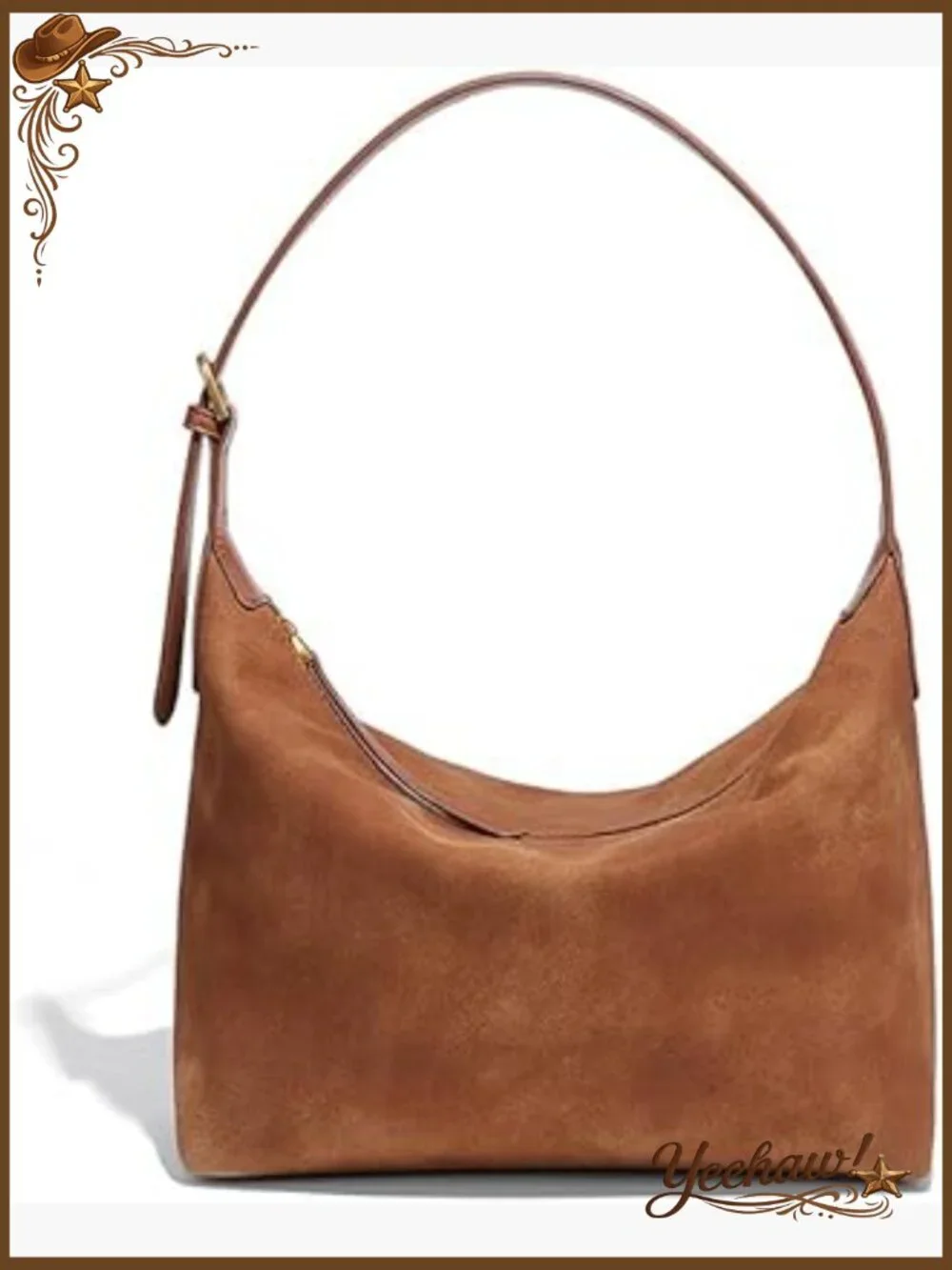 Faux Suede Hobo Bag with 2 Straps, Lightweight Crossbody Purse - Picture 1 of 7